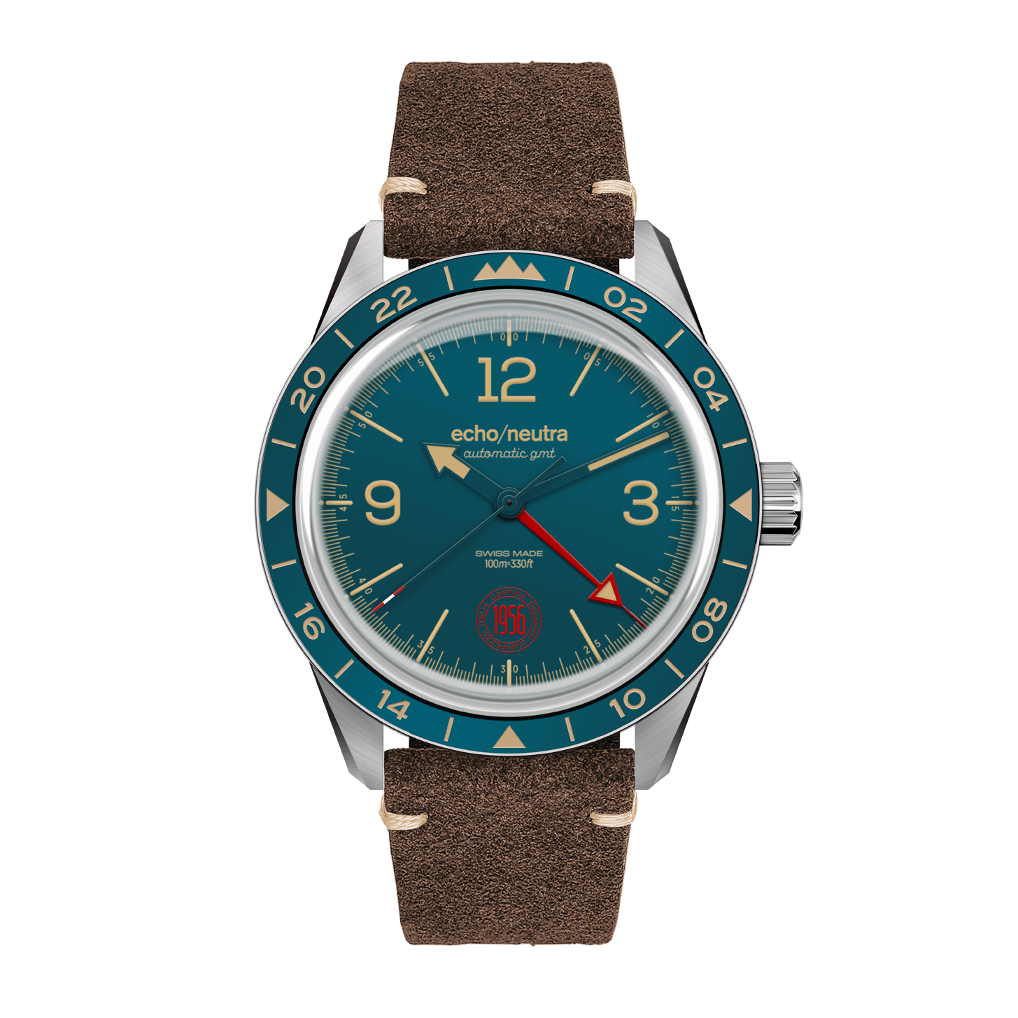 Cortina 1956 GMT Teal | Ex-Demo | Swiss Made | echo/neutra