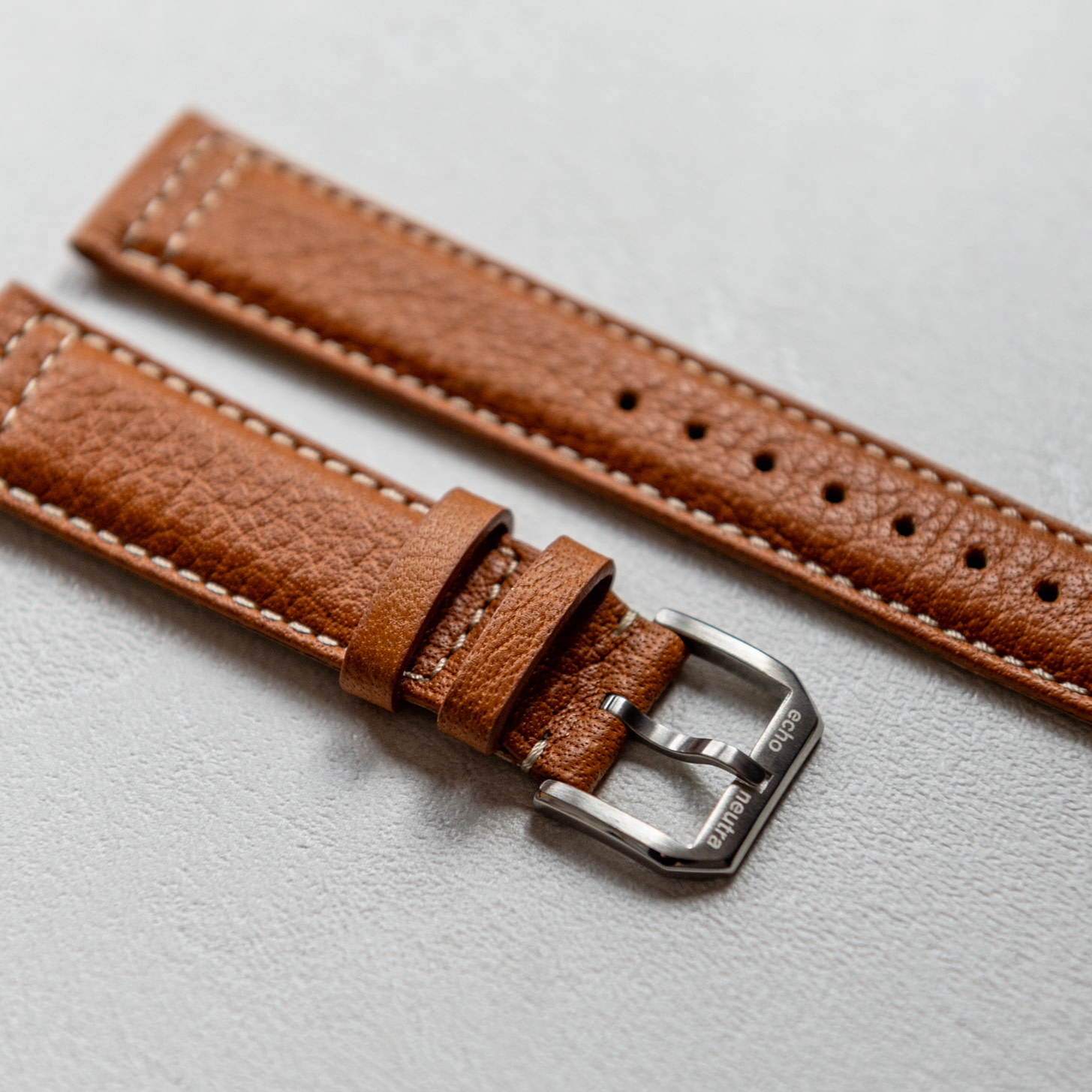 Brown water buffalo leather strap | Made in Italy | echo/neutra